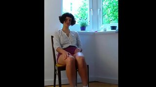 Prekrasna sa Dlakavog njom maca i Dlakav Dimpled Čini селфи, Замирая od Orgazma